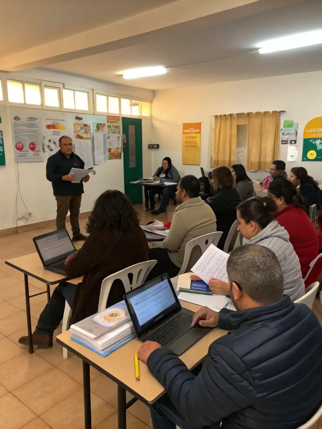 A group of residents participating in a workshop on sustainable living practices in l'Houmée.