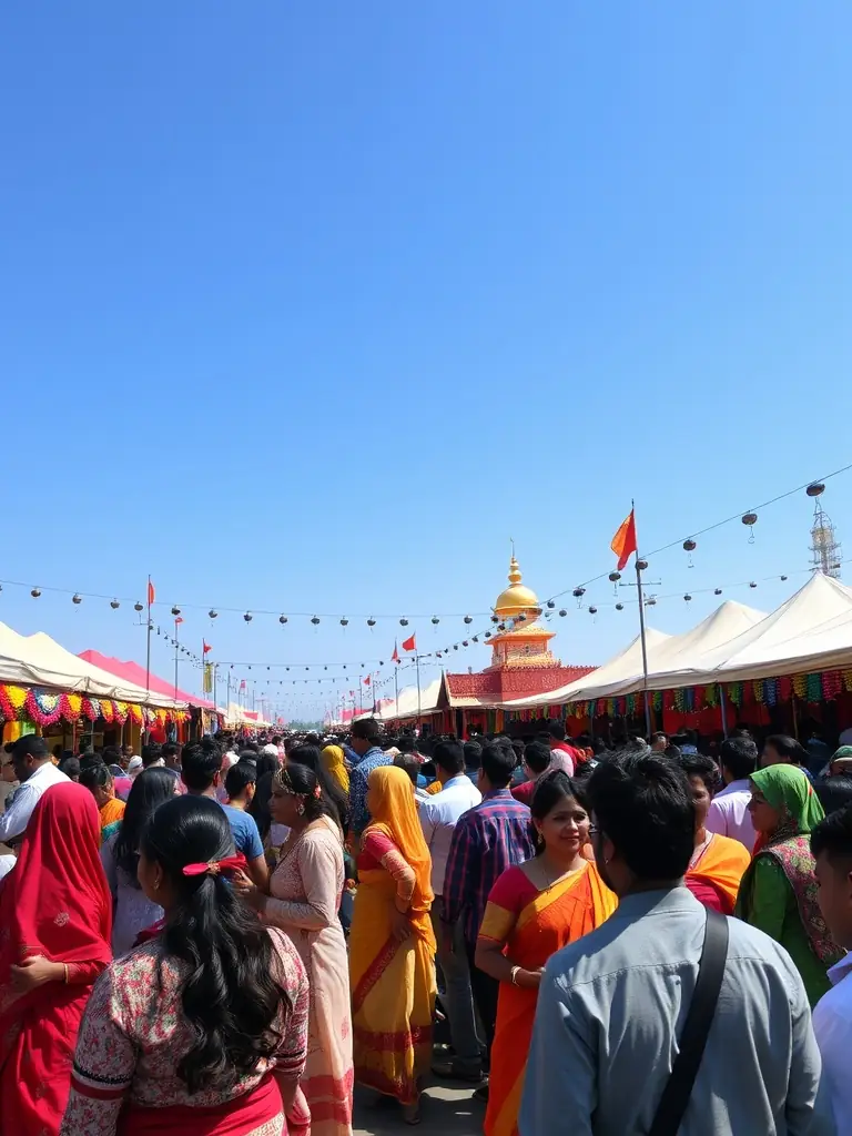 A photograph showing residents of all ages participating in a local cultural festival, showcasing traditional music, dance, and crafts.